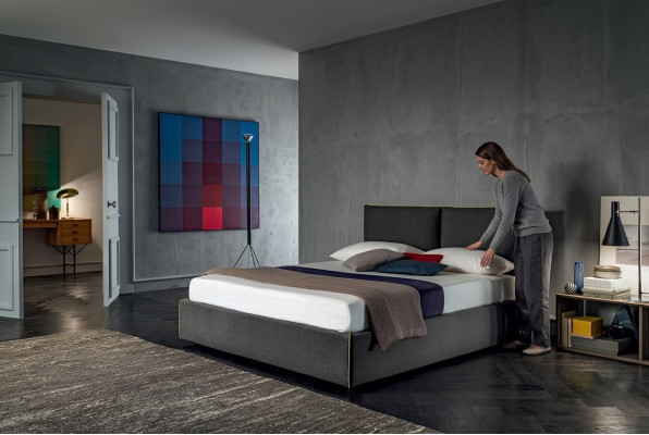 Luxus Polster Sitz Stoff Design Bett Schlafzimmer Betten 180x200 cm Textil Hotel