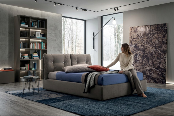 Doppel Betten Holz Design 180x200cm Neu Luxus Bett Schlafzimmer Textil Polster