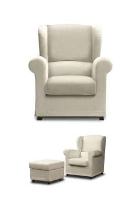 Loungesessel Cocktailsessel Relaxsessel Lehn Polster Sessel + Hocker Clubsessel