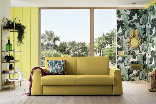 Design Wohnzimmer Gelb Sofa 3 Sitzer Alfitalia Stoff Couch Sofa Polster Sofas