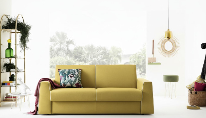 Design Wohnzimmer Gelb Sofa 3 Sitzer Alfitalia Stoff Couch Sofa Polster Sofas