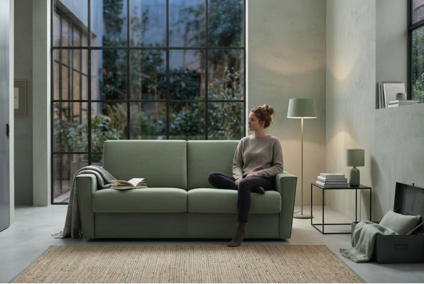 Möbel Wohnzimmer Design Grün Textil Alfitalia Moderne Design Luxus Sofa 2 Sitzer