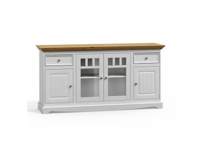 Vitrinenschrank Küchenbüfett Landhaus Regal Anrichte Schrank Buffet Vitrine neu