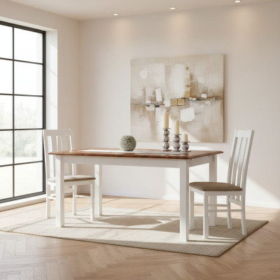 Landhaus Holztisch Esstisch Tisch Holz Tische 150/197cm Ess Zimmer Ausziehbar