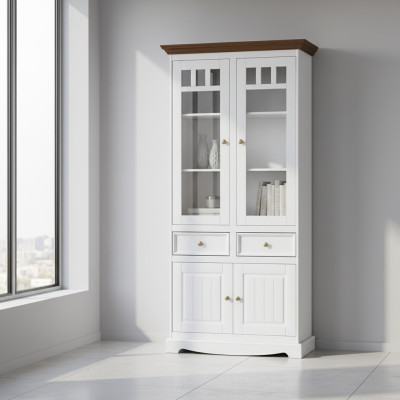 Vitrine Möbel Glas Schrank Vitrine Klassische Eckvitrine Eckschrank Glas Holz