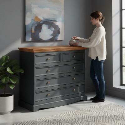 Wohnzimmer Regal Holz Luxus Moderne Schwarz xxl Kommode Side Low Board Schrank