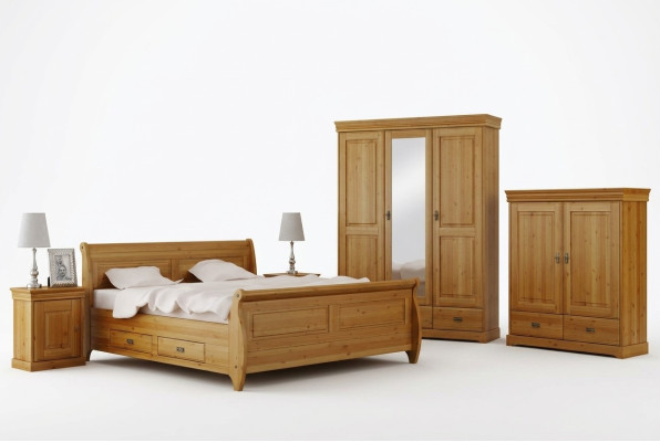 Design Schlafzimmer Garnituren Komplett Bett Kleiderschrank Nachttisch 5tlg.Set