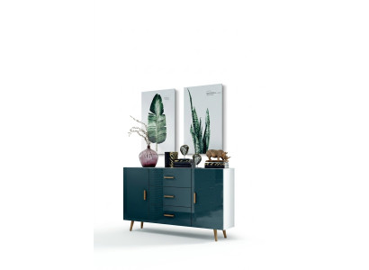 Kommoden Wohnzimmerschrank 140cm XL Low Boards Moderne Holz Kommode Sideboard