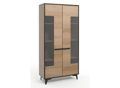 Vitrinen Kommodenschrank Glas Designer Schrank Holz Neu Kommode Vitrine Kommoden