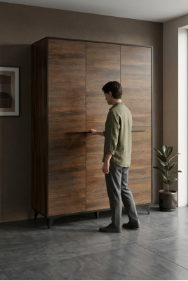 Schrank Handarbeit Vollholz Schrank Holz Kleiderschrank Schlafzimmer Holz Neu