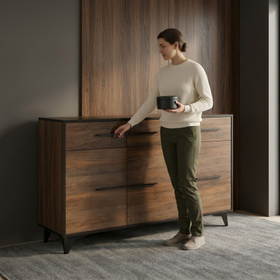 Kommode Designer Kommoden Kommodenschrank Schrank Design Holz Regal Braun