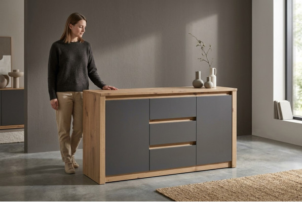 Wohn Zimmer Regal Holz Luxus Designer Kommode Anrichte Side Low Board Kommode