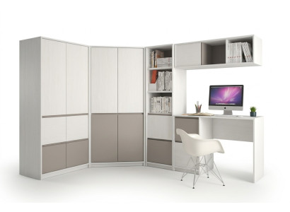 Kinder Jugend Schlafzimmer Komplett Kleiderschrank Eckschrank Computertisch 7tlg