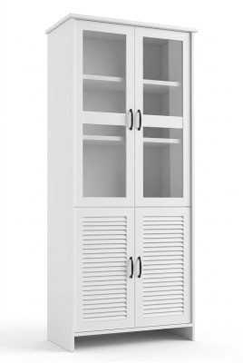 Holz Glas Schrank Vitrinen Schränke Weiß Landhaus Hochschrank Vitrine Schrank