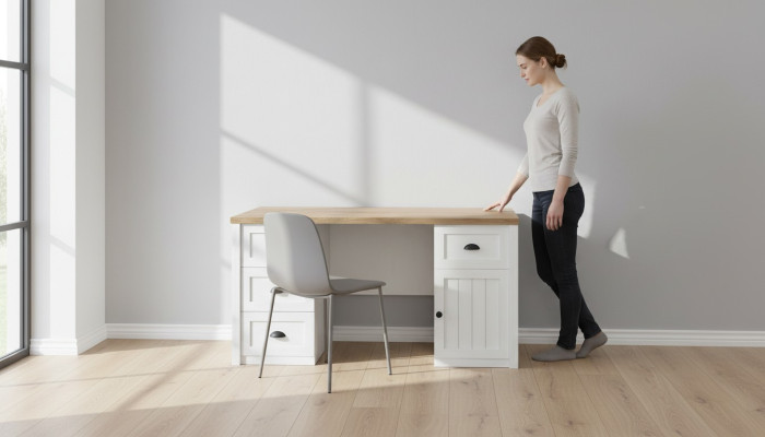 Schreibtisch Holz Holztisch Massiver Tisch Büromöbel Landhaus Büro Möbel Tische