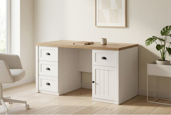 Schreibtisch Holz Holztisch Massiver Tisch Büromöbel Landhaus Büro Möbel Tische