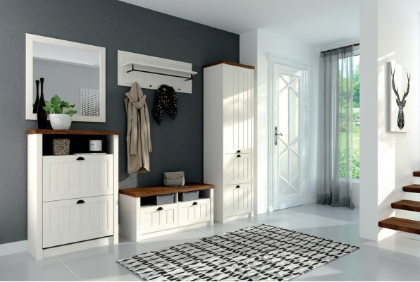 Garderobe Set Holz Aufbewahrung Türgarderobe 5tlg Neu Flur Garderoben Diele Set