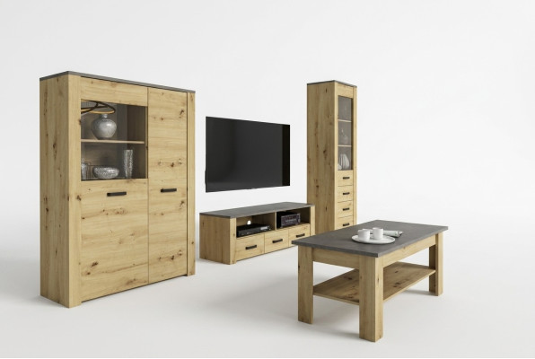 Wohnzimmer Sideboard 2x Vitrine 3tlg. Wohnwand Neu Wohnzimmermöbel Set Designer