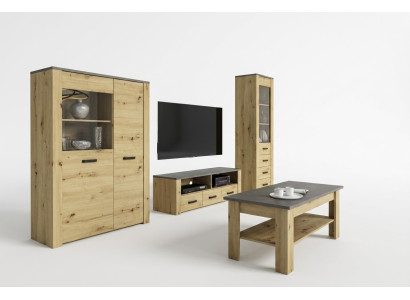Wohnzimmer Sideboard 2x Vitrine 3tlg. Wohnwand Neu Wohnzimmermöbel Set Designer