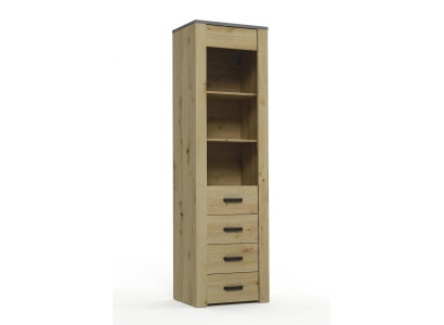 Esszimmerschrank Standvitrine Regal Vitrinen Vitrine XL-W1D Holz Modern Schrank