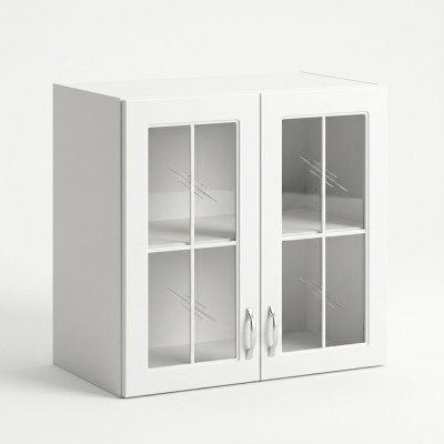 Klassisches Design der Hängevitrine aus Holz und Glas