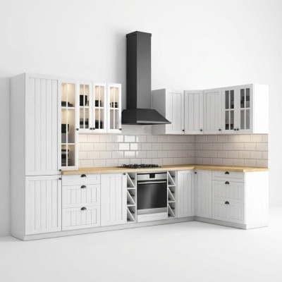 Landhaus Küche Zeile Schrank Küchen Unterschrank Hängeschrank Möbel Maßfertigung