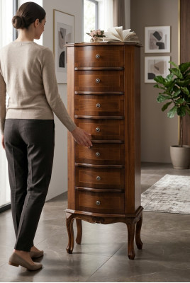 Kommode mit 6 Schubladen Sideboard weiß Anrichte holz Schubladenschrank Schrank