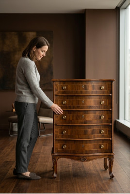 Moderne Kommode in Braun - 5 Schubladen Schlafzimmer Schrank vielseitig Neu