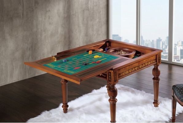 Tisch Spiel Tische Luxus Karten Holz Roulette Hotel Konsolen Casino Rollet Neu