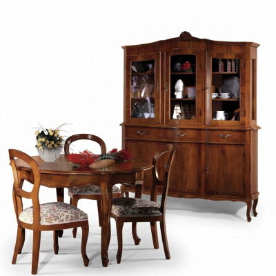 Anrichte Vitrine Sideboard Glasschrank Schrnak Holz Massive Möbel Italien Glas