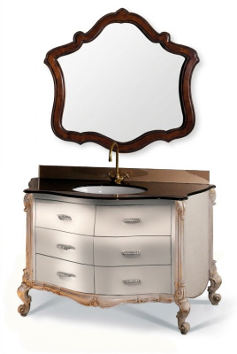 Design Bad Badezimmer Möbel 2tlg. Set Garnitur Schrank Waschbecken Beleuchtung