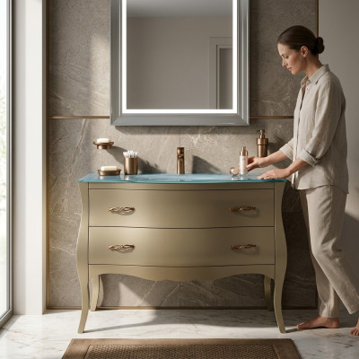 Waschtisch Klassischer Schrank Waschbecken Italienisches Badezimmer Unterschrank