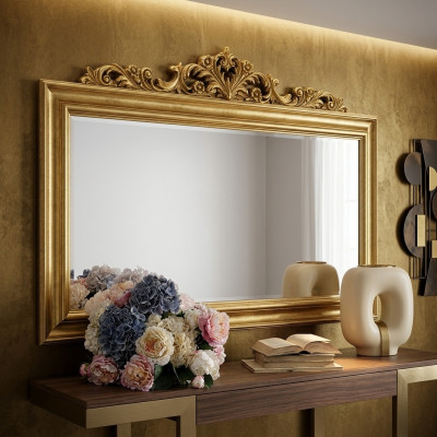 Klassischer Designer Echten Holz Rahmen XXL Spiegel 184x117 Spiegel - Model BV