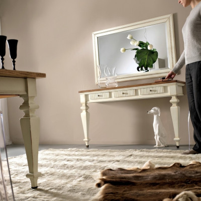 Design Konsolen Schminktisch Kosmetik Tisch Spiegel Kommode Frisier Tische 2tlg.