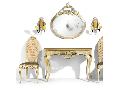 Konsolen Tisch Kommode mit Spiegel Luxus Klasse Möbel Set Stil Modern 2tlg. Neu