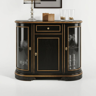 Vitrine Schrank Klassische Vitrinen Wohnzimmer Möbel Massiv Schränke Anrichte