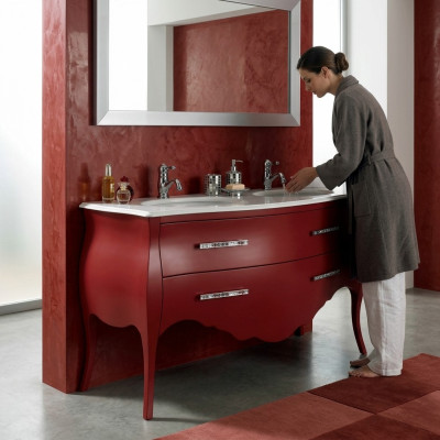 Badmöbel Unterschrank Badschrank Rot 175cm Schrank Badezimmermöbel Hänge Bad Neu