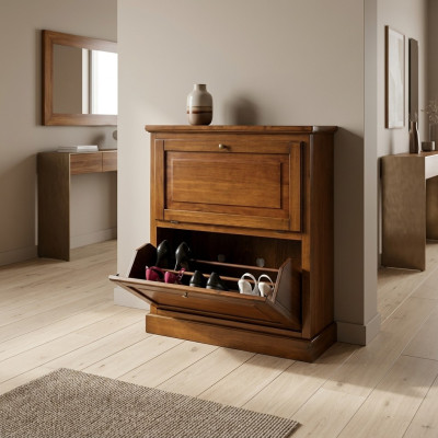 Schuhschrank 2 Fach Kommode Echtholz Möbel Möbel Schrank Schuh Regal Regale Neu