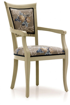 Esszimmerstuhl Art déco Armlehne Esszimmer Stühle Design Textil Luxus Mehrfarbig