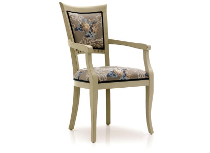 Esszimmerstuhl Art déco Armlehne Esszimmer Stühle Design Textil Luxus Mehrfarbig