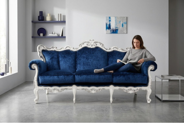 Textil Sofa Couch Polster Sofa 3 Sitzer Couchen Sofas Art déco Dreisitzer Neu