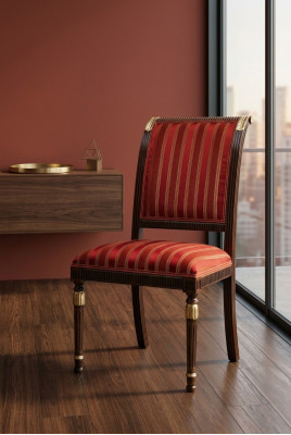 Stuhl Sitz Polster Stuhl Italien Luxus Esszimmer Stühle Textil Holz 1x Lehnstuhl
