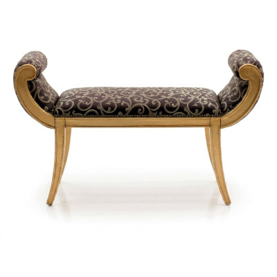 Hocker Polsterhocker Fuß Ablage Möbel Wohnen Sitzbänke Sitz Textil Klassisch