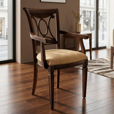 Design Polster Stuhl Sitz Büro Esszimmer Holz Stuhl mit Armlehne Klassisch Neu