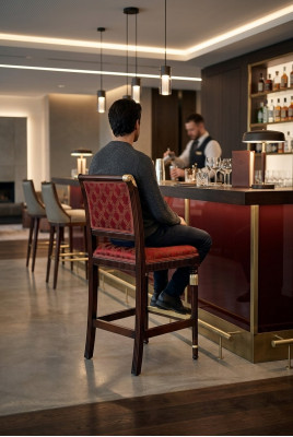 Barstühle Bar Hocker Tresen Stühle Barhocker Barstuhl Samt Stoff Lehnstuhl