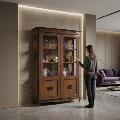 Möbel Echtes Holz Sideboard Designer Luxus Holz Vitrine Anrichten Italienische