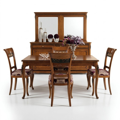 Ess Stuhl Zimmer Set Sitz Garnitur 4x Stühle Klassisch Polster Design Neu Holz