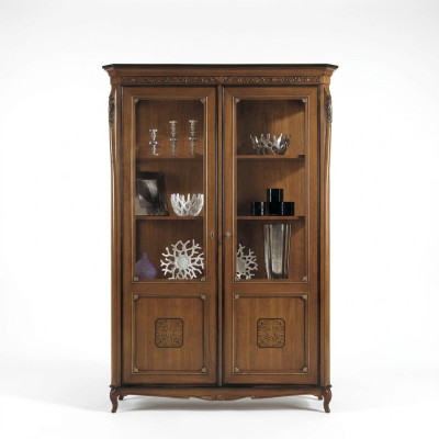 Vitrinen Glas Schrank Echtholz Vitrine Wohnzimmer Möbel Anrichte Massive Holz
