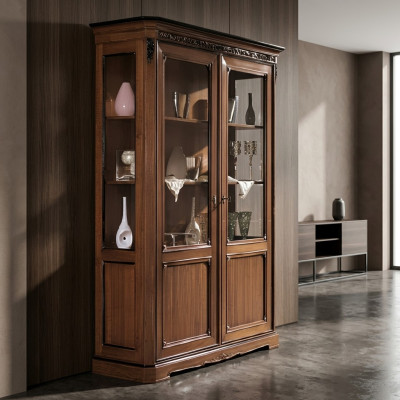 Vitrine Holz Luxus Schränke Klassische Anrichte Design Möbel Italienische Braun