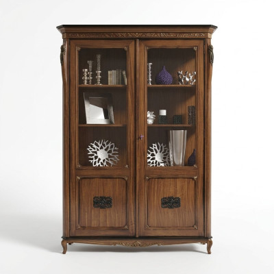 Klassische Möbel Italienische Möbel Holz Braun Vitrine Schicke Vitrineschrank